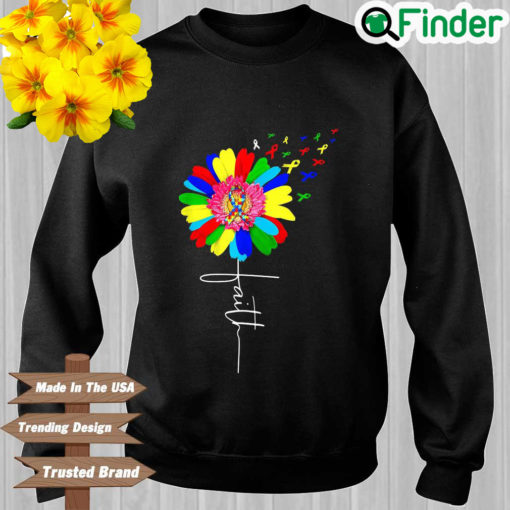 Faith shirt Autism Autistic Autism Awareness Flower Sweatshirt