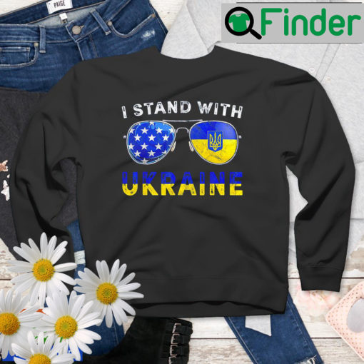 Fuck Putin Ukrainian Lover I Stand With Ukraine Sunglasses Sweatshirt