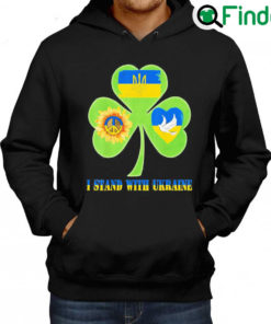 Funny Stop Russian Pattys Day Shamrock Heart Peace Ukraine Flag Dove Sunflower Hoodie