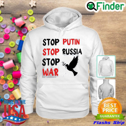 Funny stop Putin Stop Russia Stop War Support Ukraine Hoodie