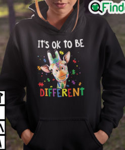 Giraffe Its Ok To Be Different Autism Awareness Hoodie