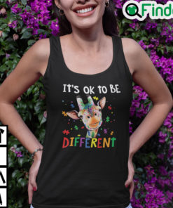 Giraffe Its Ok To Be Different Autism Awareness Tank Top