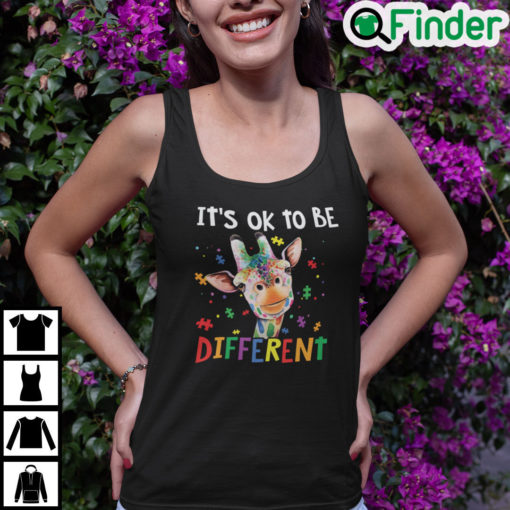 Giraffe Its Ok To Be Different Autism Awareness Tank Top