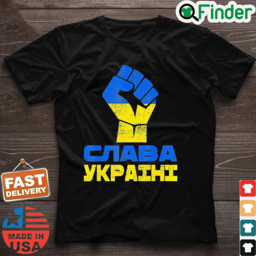 Glory To Ukraine Slava Ukraini Support Ukrainian Premium Peace Ukraine T Shirt