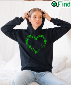 Heart Shamrock Love Clover St Patricks Day Hoodie