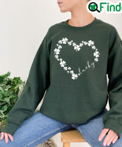 Heart Shamrock Love Clover St Patricks Day Long Sleeve