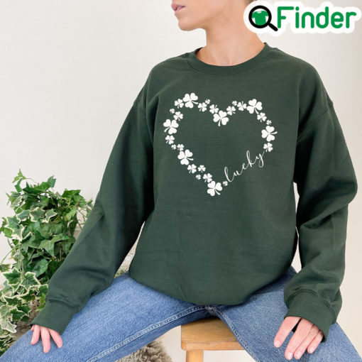 Heart Shamrock Love Clover St Patricks Day Long Sleeve