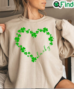 Heart Shamrock Love Clover St Patricks Day Sweatshirt