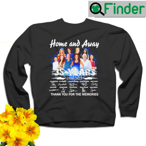 Home and Away 35 years 1988 2023 signatures thank you for the memories nice sweatshirt