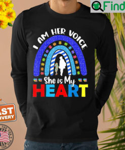 I Am Her Voice She Is My Heart Autism Awareness Shirt