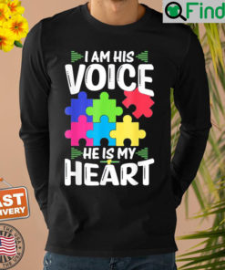 I Am His Voice He Is My Heart Shirts Puzzle Autism Awareness Shirt