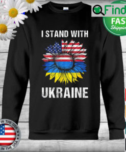 I Stand With Ukraine Flag American Sunflower Ukrainian Sweatshirt