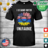 I Stand With Ukraine Flag American Sunflower Ukrainian T Shirt