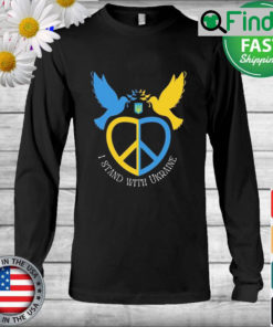 I Stand With Ukraine Freedom and Peace Dove Long Sleeve