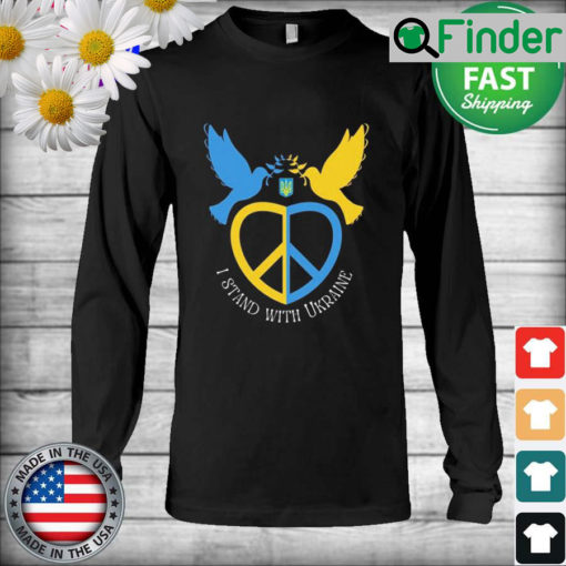 I Stand With Ukraine Freedom and Peace Dove Long Sleeve