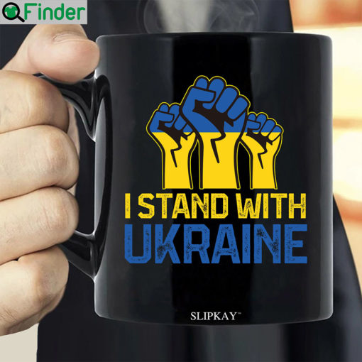 I Stand With Ukraine Support Hand Coffee Mug