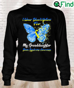 I Wear Blue Yellow For My Granddaughter Down Syndrome Peace Ukraine Long Sleeve