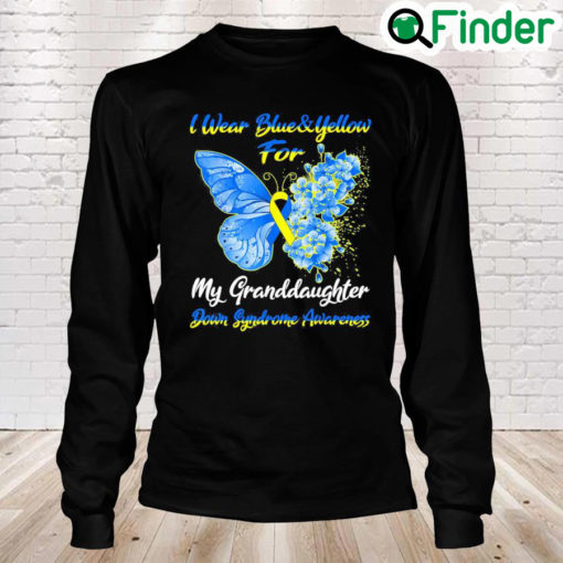 I Wear Blue Yellow For My Granddaughter Down Syndrome Peace Ukraine Long Sleeve