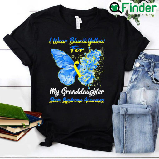 I Wear Blue Yellow For My Granddaughter Down Syndrome Peace Ukraine T Shirt