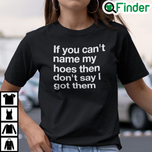 If You Cant Name My Hoes Dont Say I Got Them Shirt