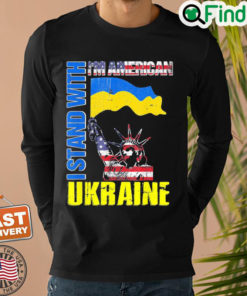 Im American I Stand With Ukraine Flag Statue Of Liberty Peace Ukraine Sweatshirt