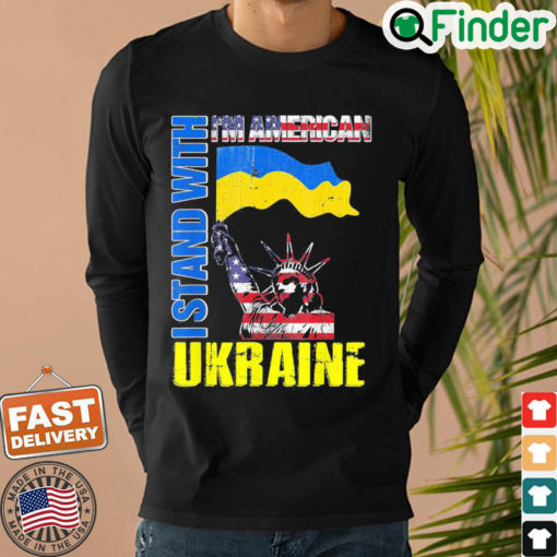 Im American I Stand With Ukraine Flag Statue Of Liberty Peace Ukraine Sweatshirt