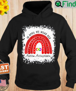 In April Wear Red Instead Autism Acceptance Hoodie