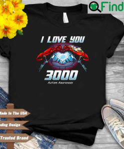 Iron Man I love you 3000 autism awareness shirt