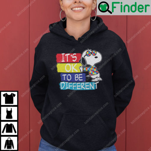 Its Ok To Be Different Autism Awareness Snoopy Hoodie