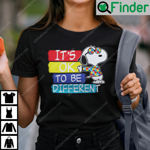 Its Ok To Be Different Autism Awareness Snoopy T Shirt