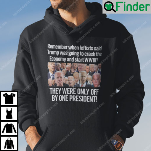 Joe Biden Remember When Leftists Said Trump Was Going To Crash The Economy Hoodie