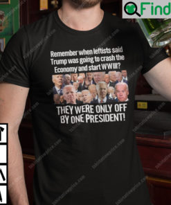 Joe Biden Remember When Leftists Said Trump Was Going To Crash The Economy T Shirt