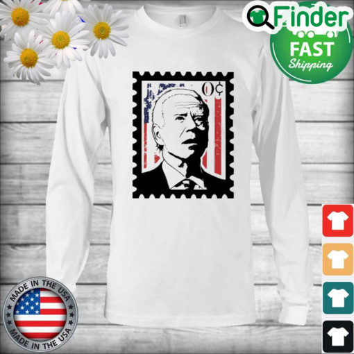 Joe Biden Zero Cents Stamp American Flag Long Sleeve