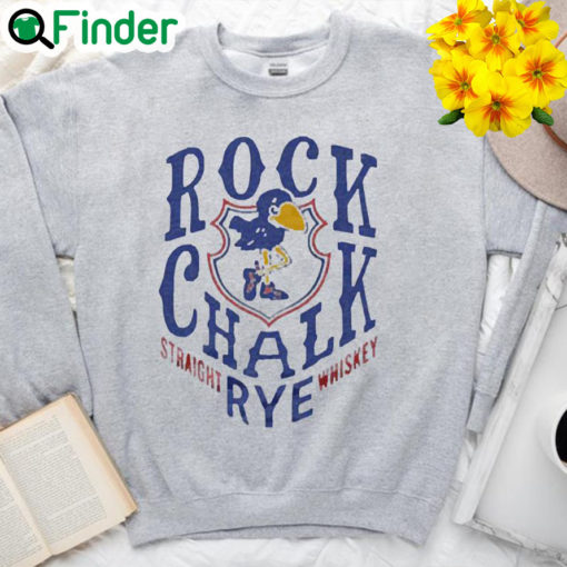 Kansas Jayhawks Rock Chalk Rye Straight Whiskey Long Sleeve