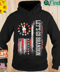 Lets Go Brandon Bunny Joe Biden Eggs USA Flag Easter Day Hoodie