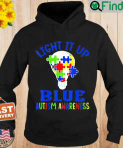 Light It Up Blue Autism Awareness Autistic Puzzle Piece Hoodie