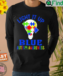 Light It Up Blue Autism Awareness Autistic Puzzle Piece Shirt