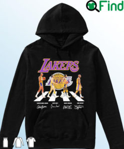 Los Angeles Lakers Abdul jabbar West Johnson And Bryant Abbey Team Signatures Hoodie