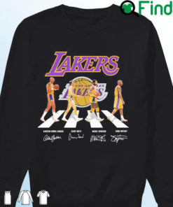 Los Angeles Lakers Abdul jabbar West Johnson And Bryant Abbey Team Signatures Sweatshirt