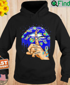 Love Needs No Words Dripping Lips Biting Autism Awareness Hoodie