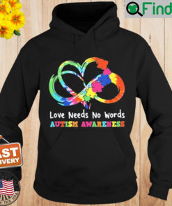 Love Needs No Words Heart Puzzle Autism Awareness Hoodie