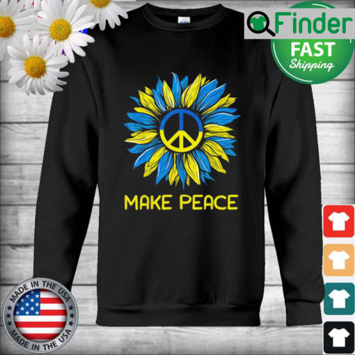 Make Peace Sunflower Ukrainian I Stand with Ukraine Sweatshirt