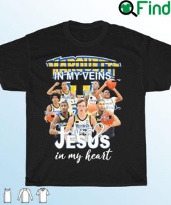 Marquette Golden Eagles In My Veins Jesus In My Heart Signatures T Shirt