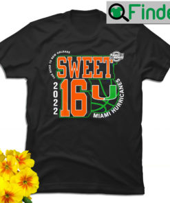 Miami Hurricanes March Madness 2022 NCAA Mens Basketball Sweet 16 the road to New Orleans shirt