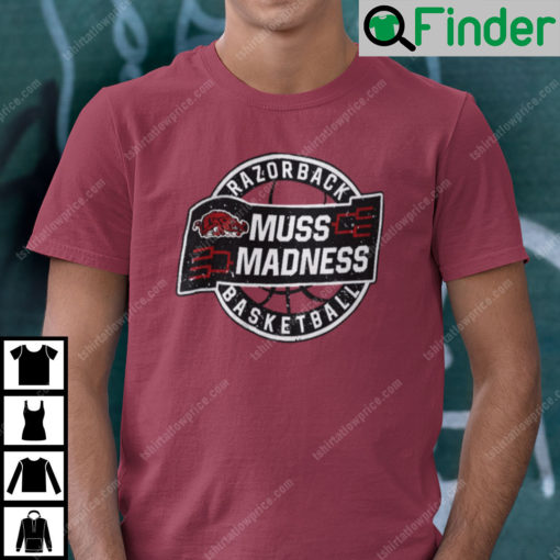 Muss Madness T Shirt Muss Madness Razorback Basketball Logo Tee