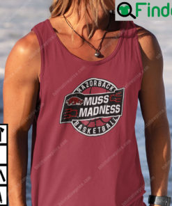 Muss Madness Tank Top Muss Madness Razorback Basketball Logo Tee