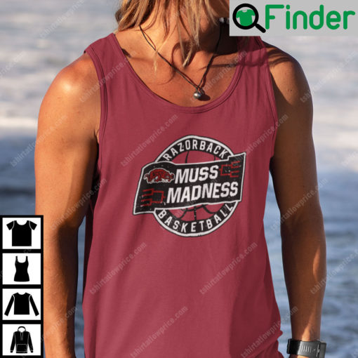 Muss Madness Tank Top Muss Madness Razorback Basketball Logo Tee