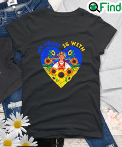 My Heart Is With Ukraine Ukrainian Flag Traditional Free Ukraine Shirt