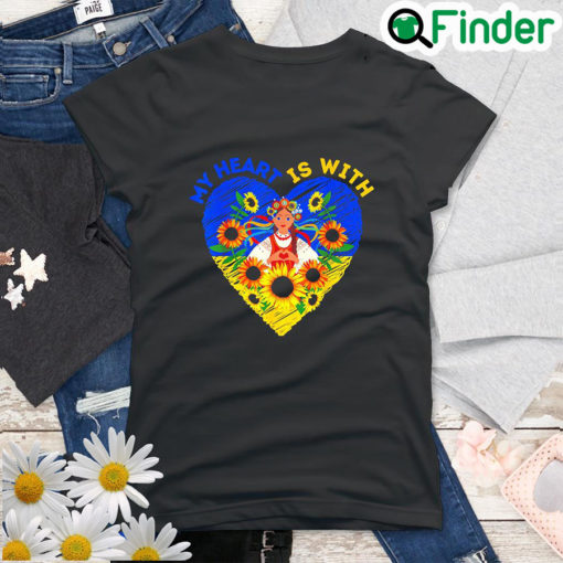 My Heart Is With Ukraine Ukrainian Flag Traditional Free Ukraine Shirt