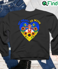 My Heart Is With Ukraine Ukrainian Flag Traditional Free Ukraine Sweatshirt